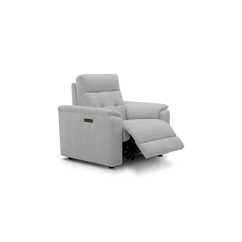 Juno Electric Recliner Armchair With Power Headrest in Amigo Dove Fabric 2