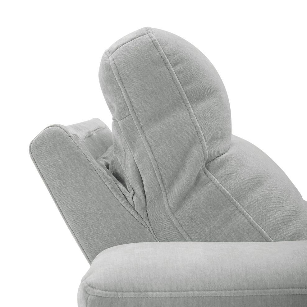 Juno Electric Recliner Armchair With Power Headrest in Amigo Dove Fabric 8