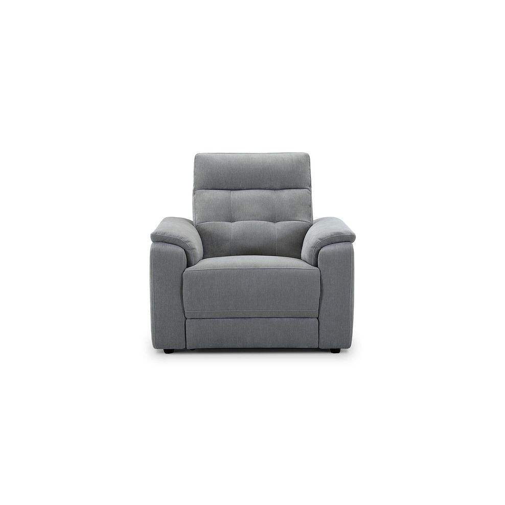 Juno Electric Recliner Armchair With Power Headrest in Amigo Granite Fabric 4