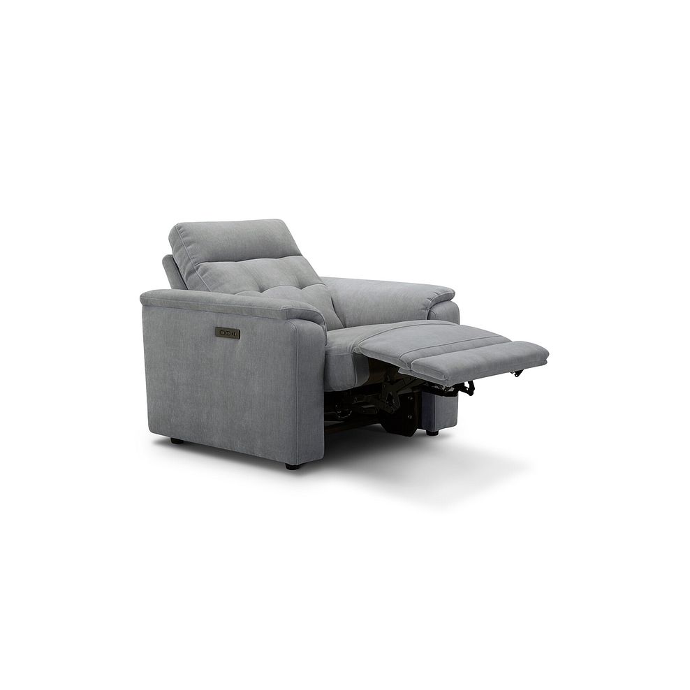 Juno Electric Recliner Armchair With Power Headrest in Amigo Granite Fabric 3