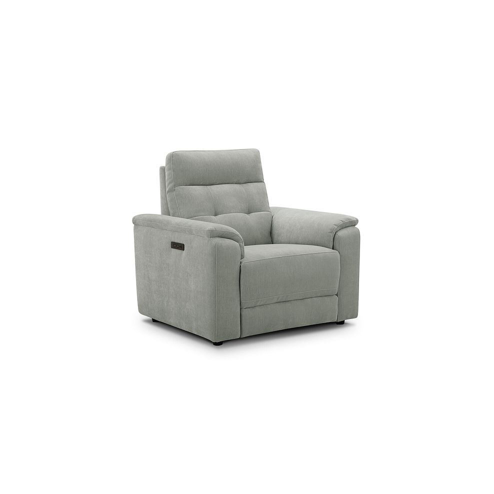 Juno Electric Recliner Armchair With Power Headrest in Amigo Sage Fabric 1