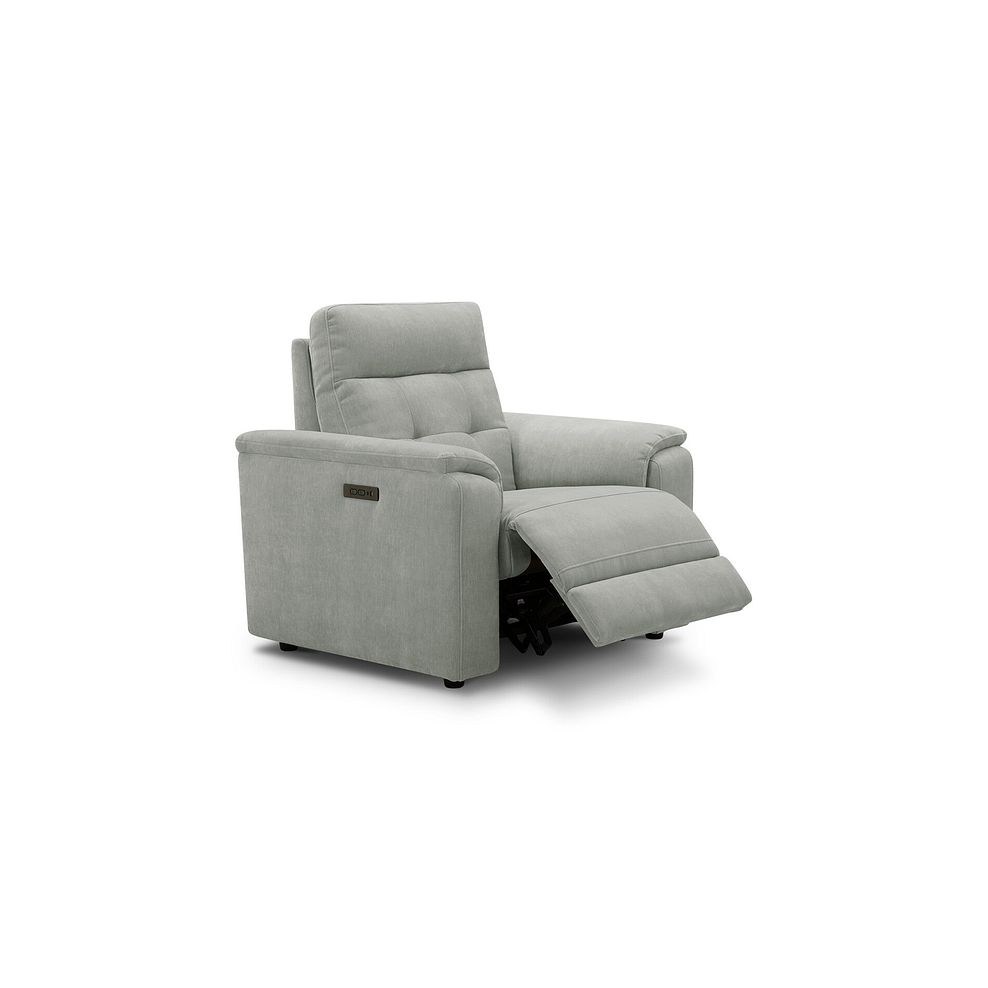 Juno Electric Recliner Armchair With Power Headrest in Amigo Sage Fabric 2