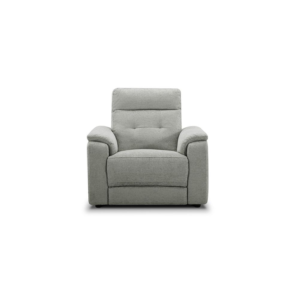 Juno Electric Recliner Armchair With Power Headrest in Hopsack Dove Fabric 2