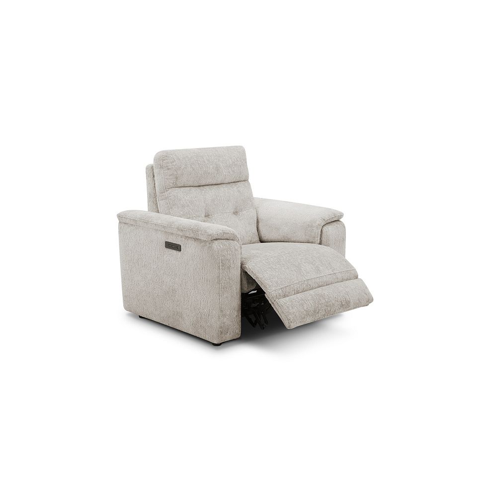 Juno Electric Recliner Armchair With Power Headrest in Koto Turtle Dove Fabric 3