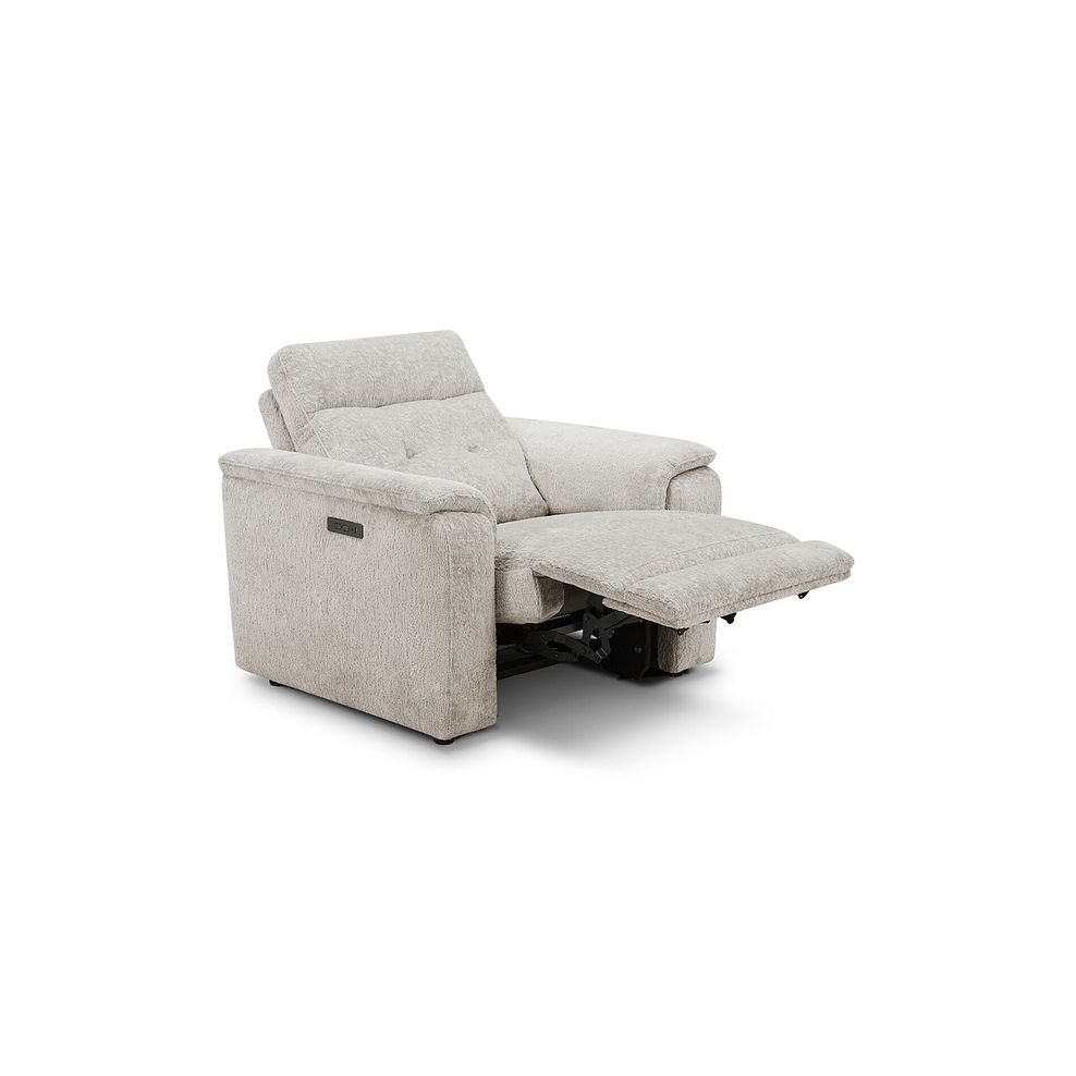 Juno Electric Recliner Armchair With Power Headrest in Koto Turtle Dove Fabric 4