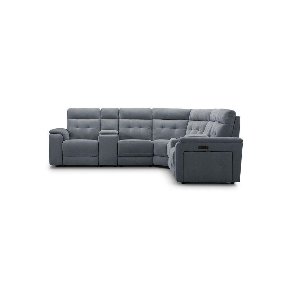 Juno Large Corner Electric Recliner Sofa With Wireless Charging Consoles and Power Headrests in Amigo Coal Fabric 5