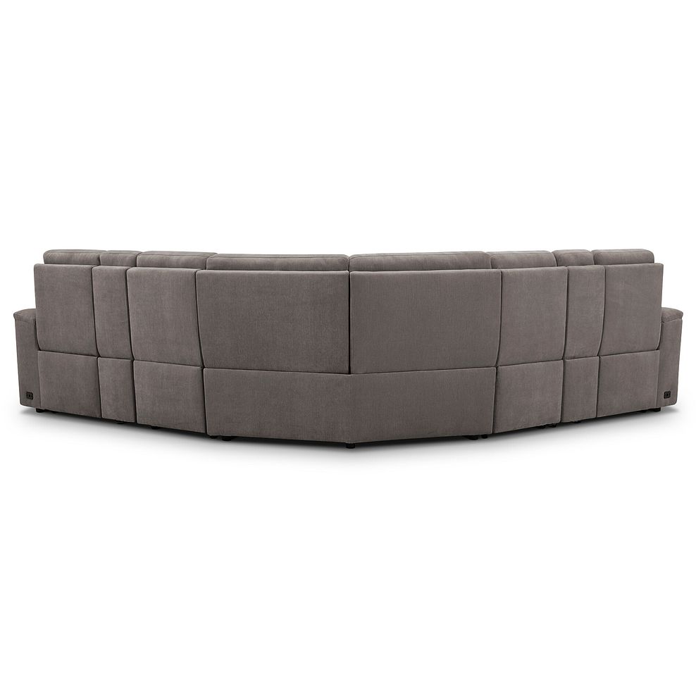 Juno Large Corner Electric Recliner Sofa With Wireless Charging Consoles and Power Headrests in Amigo Cocoa Fabric 7