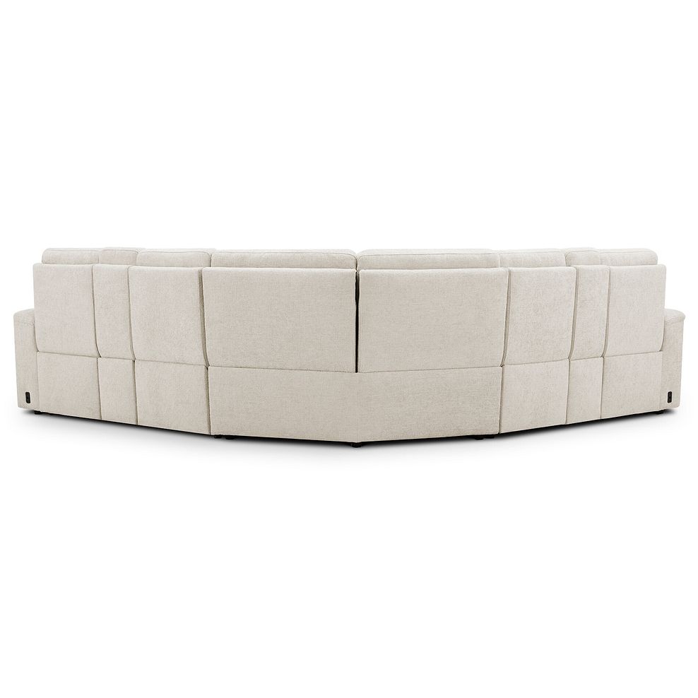 Juno Large Corner Electric Recliner Sofa With Wireless Charging Consoles and Power Headrests in Hopsack Natural Fabric 7