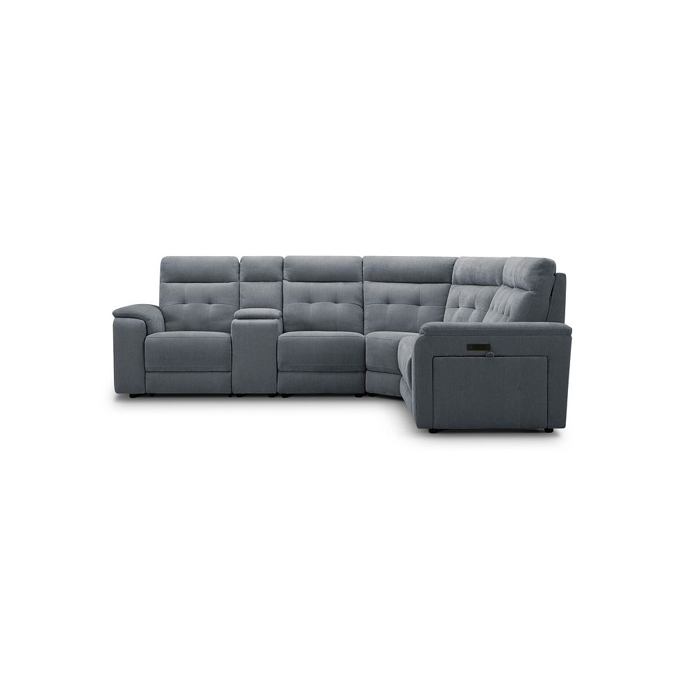 Juno Large Corner Electric Recliner Sofa With Wireless Charging Console and Power Headrests in Amigo Coal Fabric 5