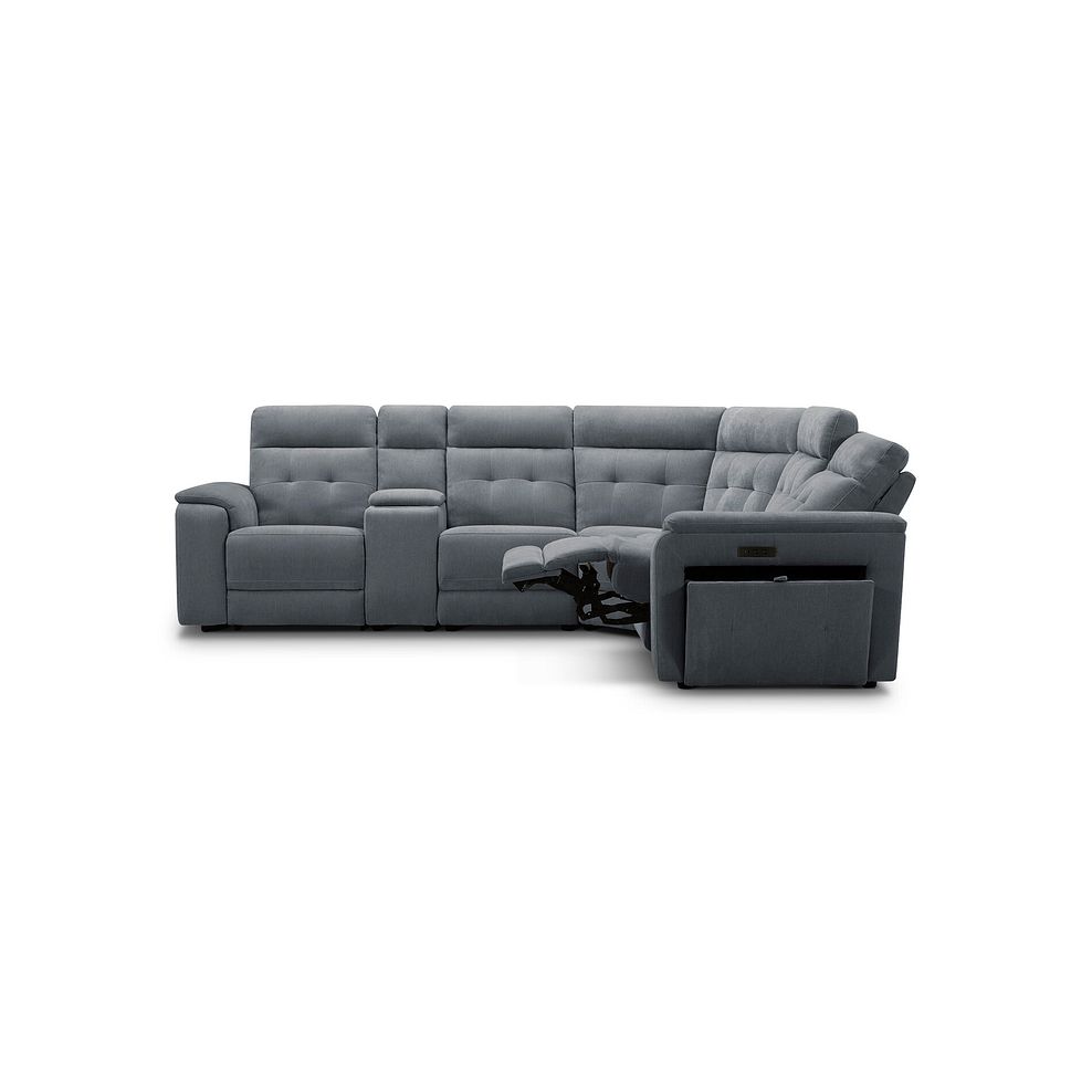 Juno Large Corner Electric Recliner Sofa With Wireless Charging Console and Power Headrests in Amigo Coal Fabric 6