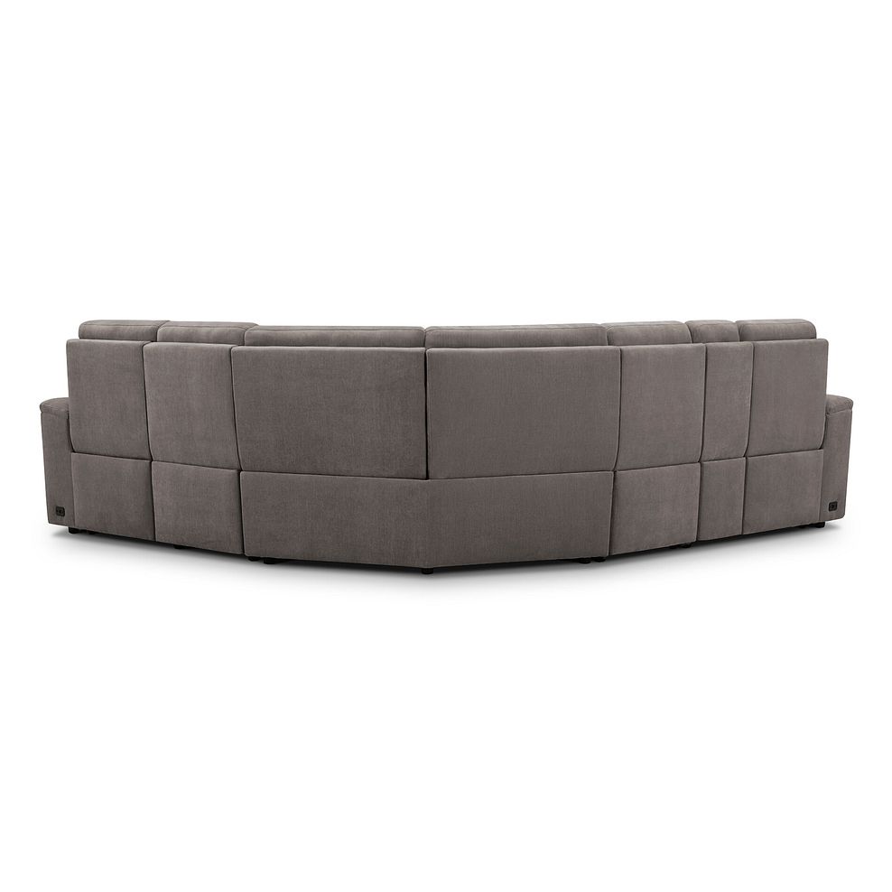 Juno Large Corner Electric Recliner Sofa With Wireless Charging Console and Power Headrests in Amigo Cocoa Fabric 7