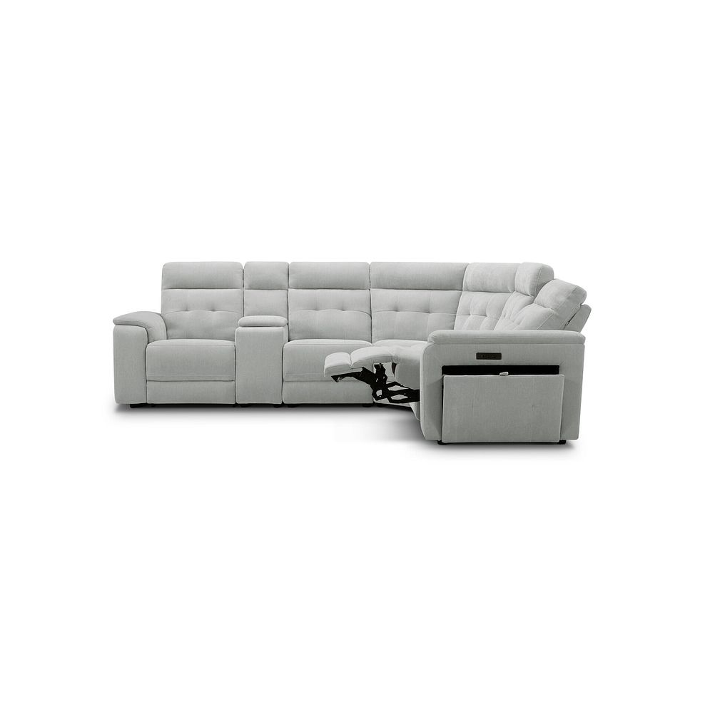 Juno Large Corner Electric Recliner Sofa With Wireless Charging Console and Power Headrests in Amigo Dove Fabric 7