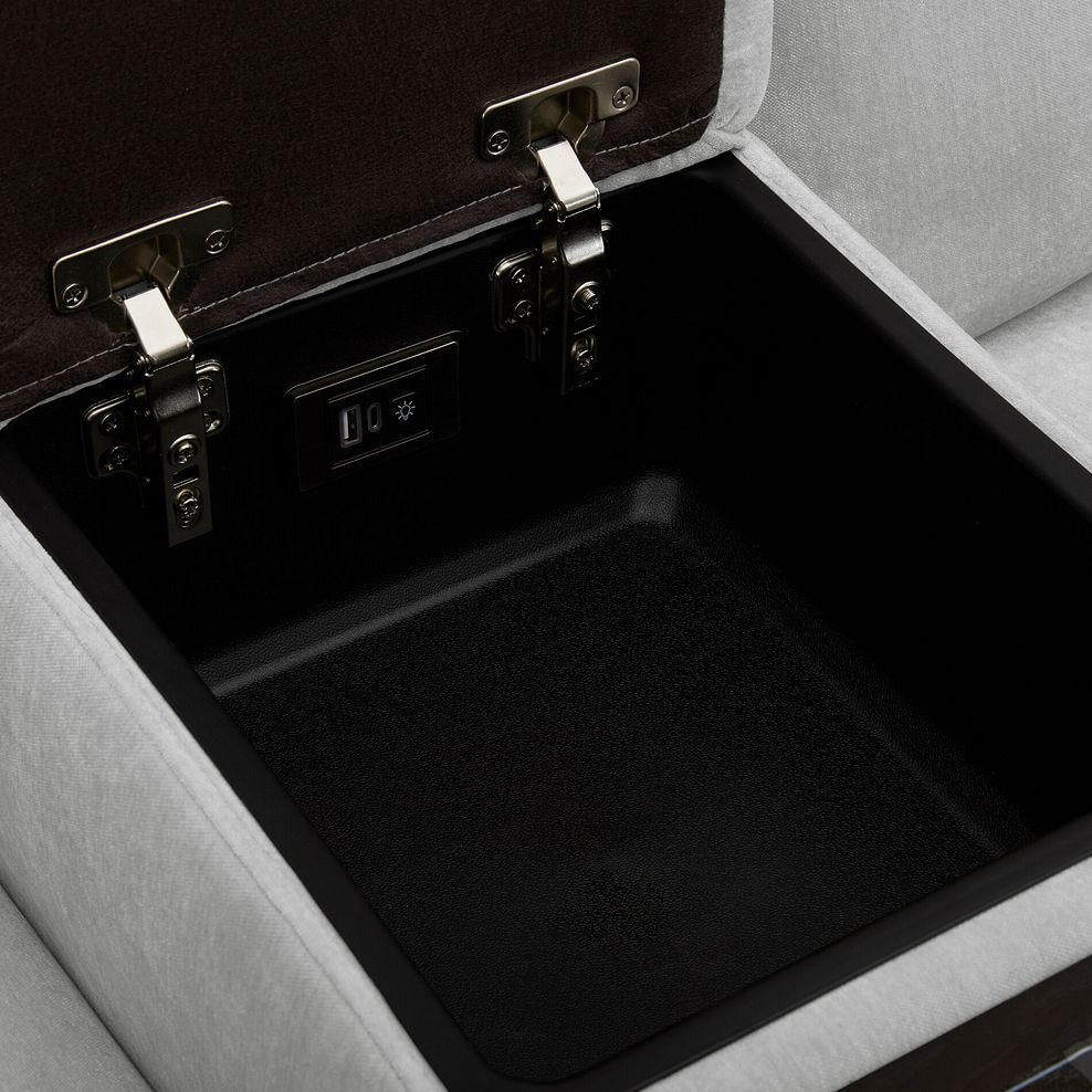 Juno Large Corner Electric Recliner Sofa With Wireless Charging Console and Power Headrests in Amigo Dove Fabric 11