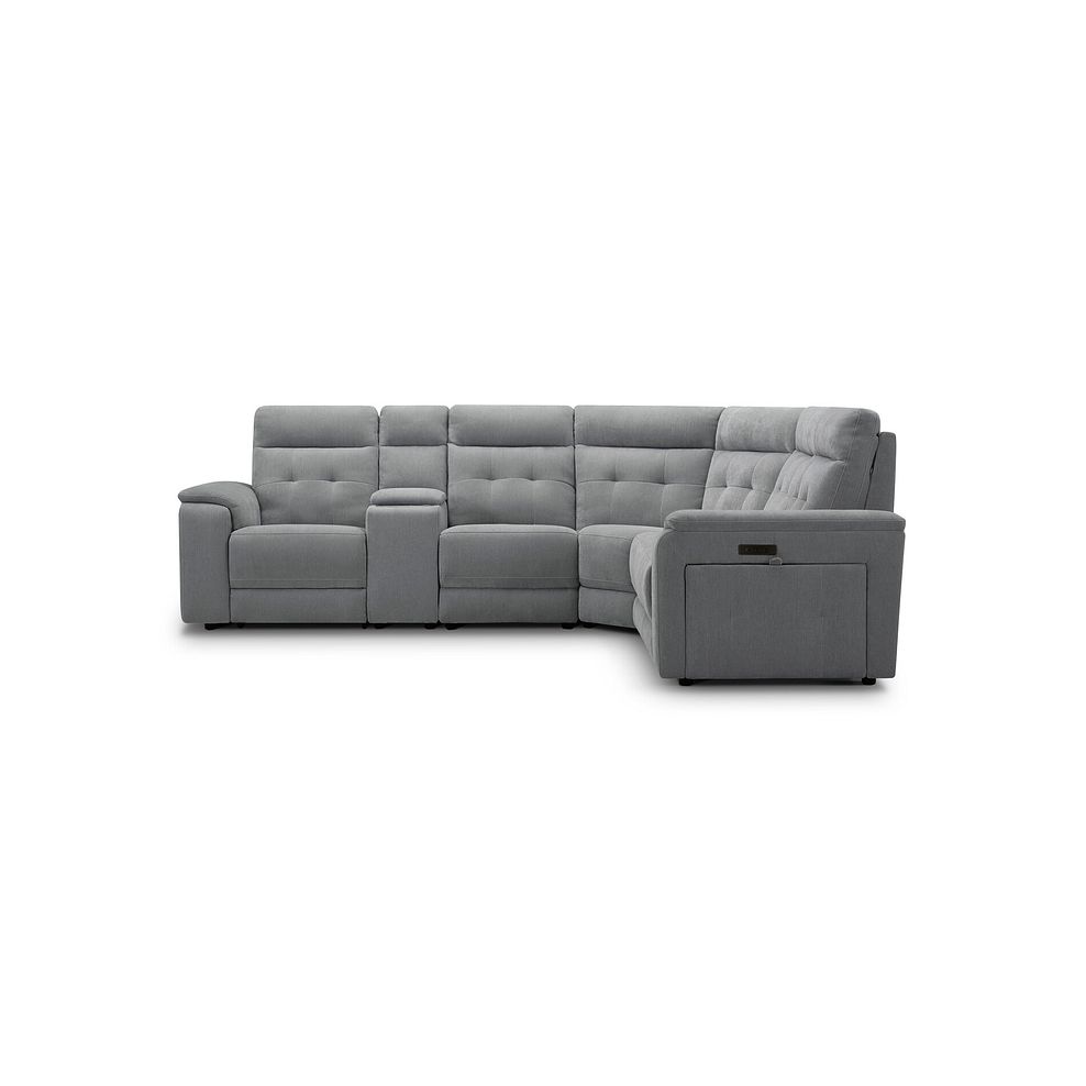 Juno Large Corner Electric Recliner Sofa With Wireless Charging Console and Power Headrests in Amigo Granite Fabric 5
