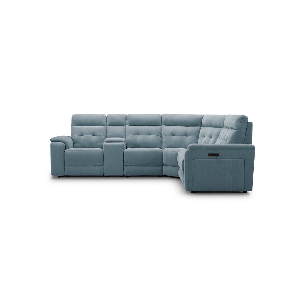 Juno Large Corner Electric Recliner Sofa With Wireless Charging Console and Power Headrests in Amigo Mineral Fabric 6