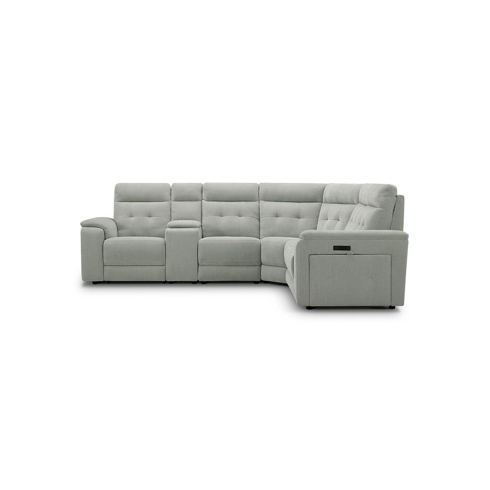 Juno Large Corner Electric Recliner Sofa With Wireless Charging Console and Power Headrests in Amigo Sage Fabric 6