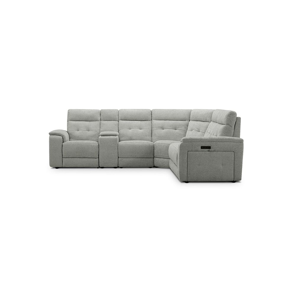 Juno Large Corner Electric Recliner Sofa With Wireless Charging Console and Power Headrests in Hopsack Dove Fabric 6