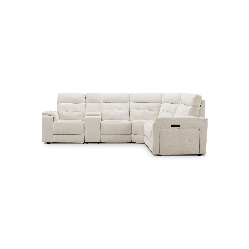 Juno Large Corner Electric Recliner Sofa With Wireless Charging Console and Power Headrests in Hopsack Natural Fabric 5