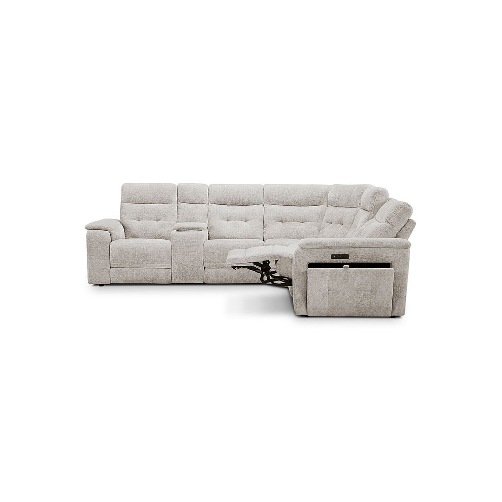 Juno Large Corner Electric Recliner Sofa With Wireless Charging Console and Power Headrests in Koto Turtle Dove Fabric 10
