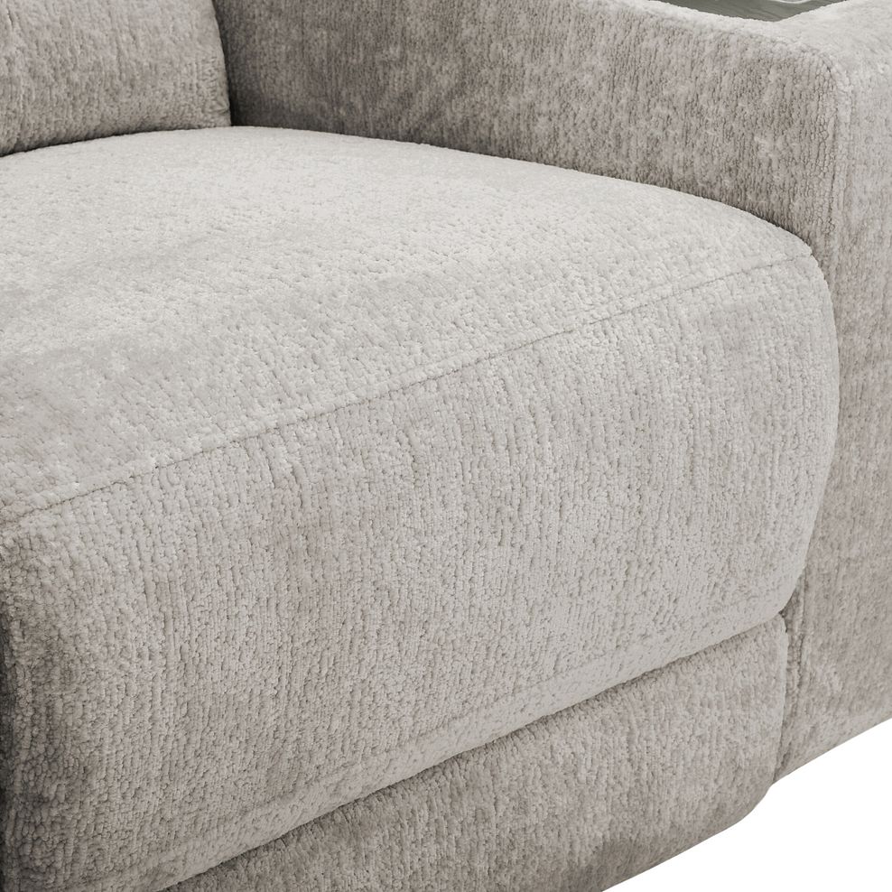 Juno Large Corner Electric Recliner Sofa With Wireless Charging Console and Power Headrests in Koto Turtle Dove Fabric 13
