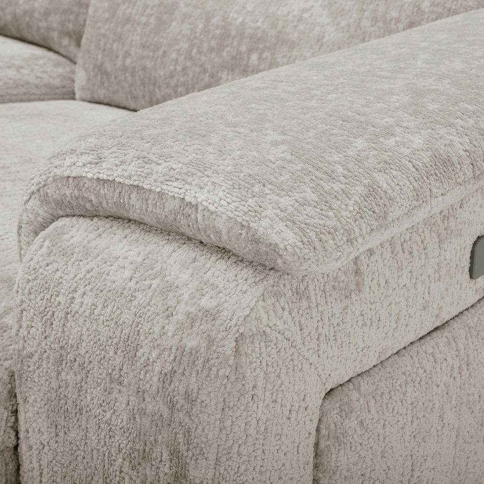 Juno Large Corner Electric Recliner Sofa With Wireless Charging Console and Power Headrests in Koto Turtle Dove Fabric 15