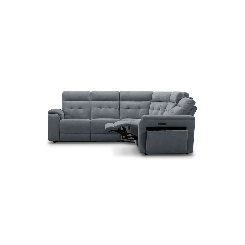 Juno Large Corner Electric Recliner Sofa With Power Headrests in Amigo Coal Fabric 6