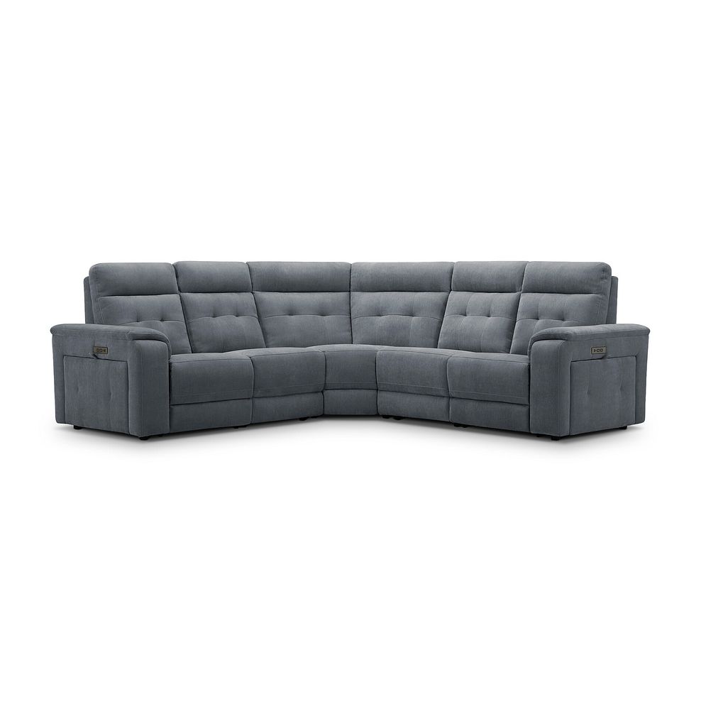 Juno Large Corner Electric Recliner Sofa With Power Headrests in Amigo Coal Fabric 1
