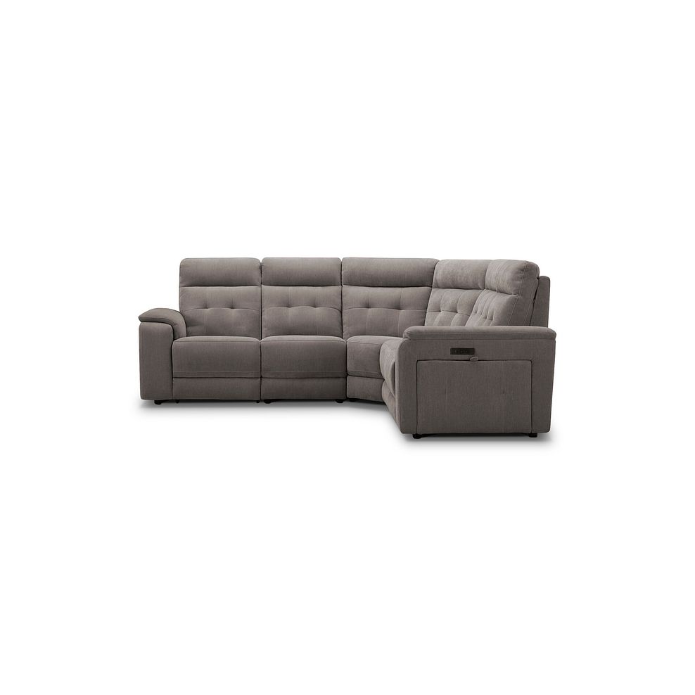 Juno Large Corner Electric Recliner Sofa With Power Headrests rest in Amigo Cocoa Fabric 6
