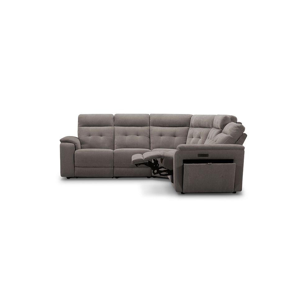 Juno Large Corner Electric Recliner Sofa With Power Headrests rest in Amigo Cocoa Fabric 7