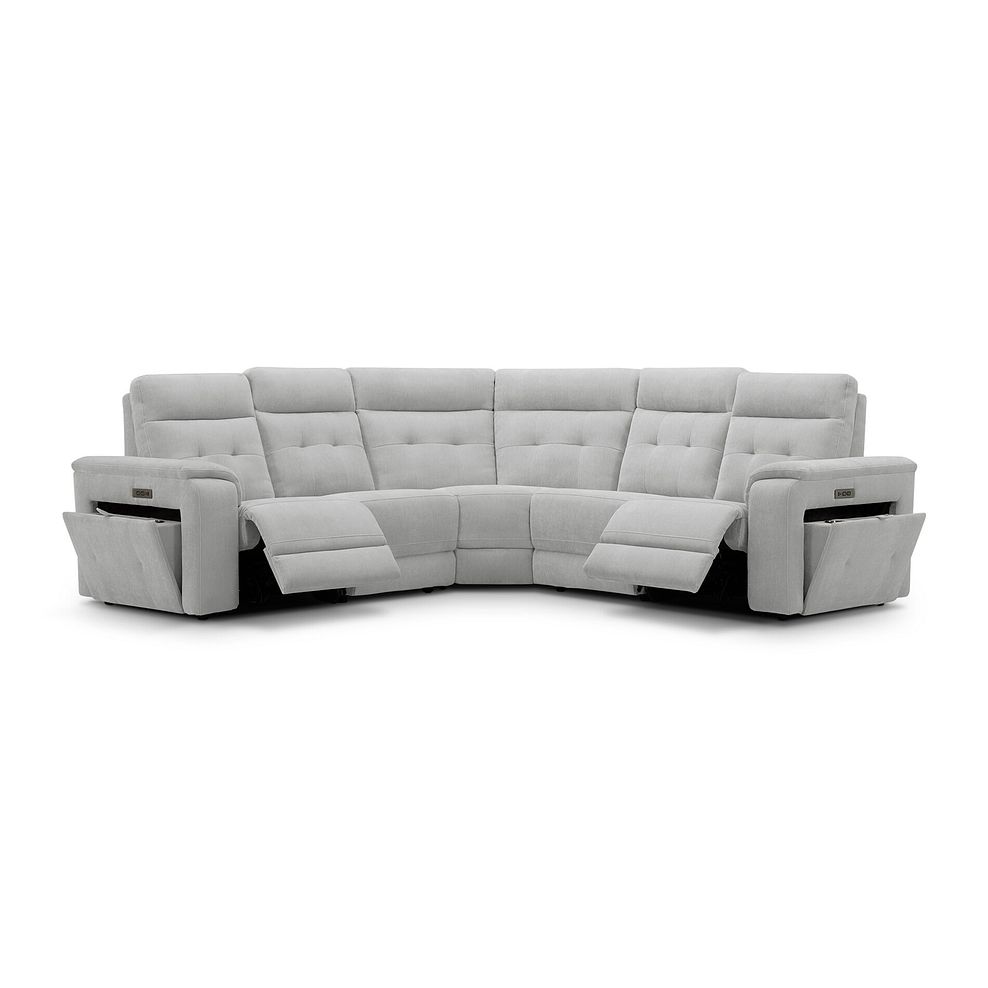 Juno Large Corner Electric Recliner Sofa With Power Headrests in Amigo Dove Fabric 2