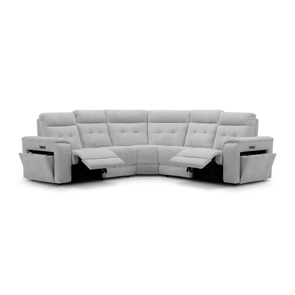 Juno Large Corner Electric Recliner Sofa With Power Headrests in Amigo Dove Fabric 3