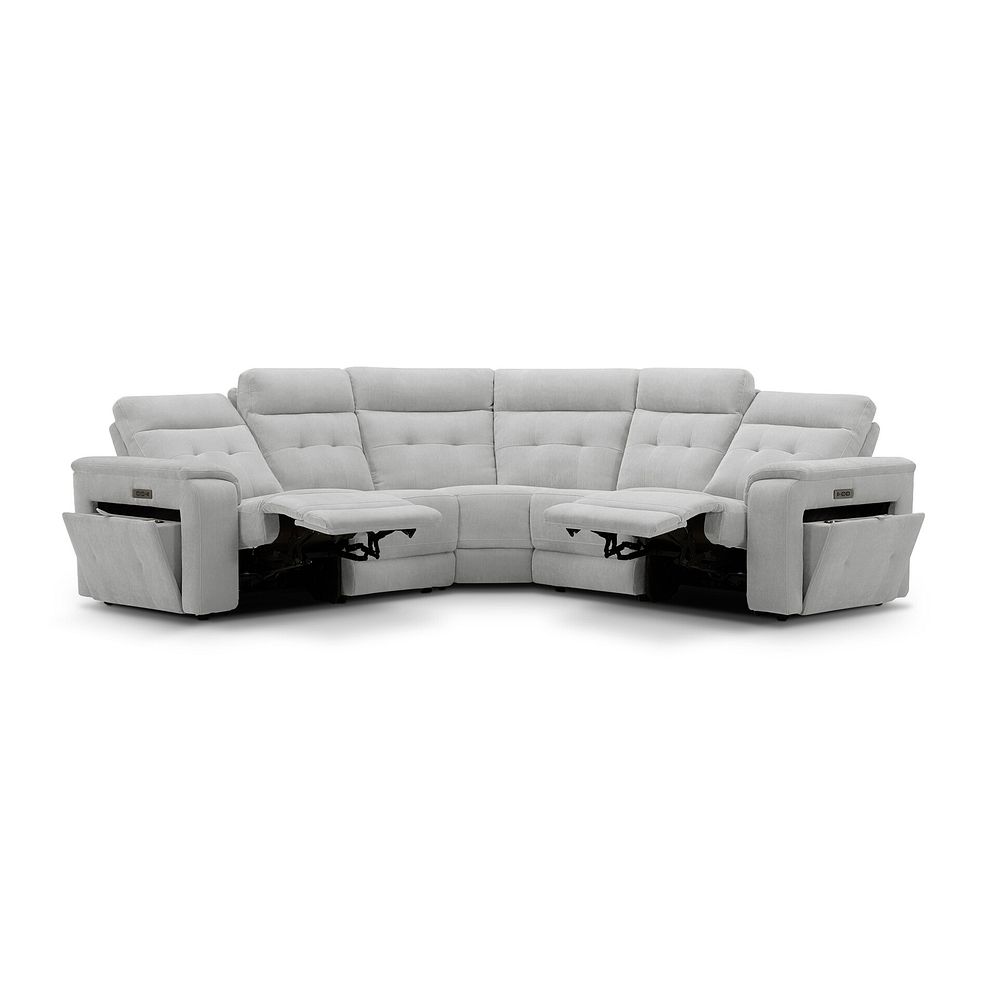 Juno Large Corner Electric Recliner Sofa With Power Headrests in Amigo Dove Fabric 4