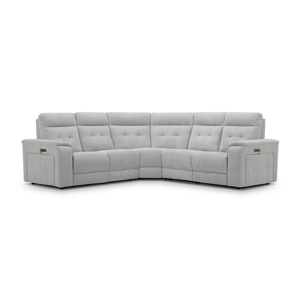 Juno Large Corner Electric Recliner Sofa With Power Headrests in Amigo Dove Fabric 1