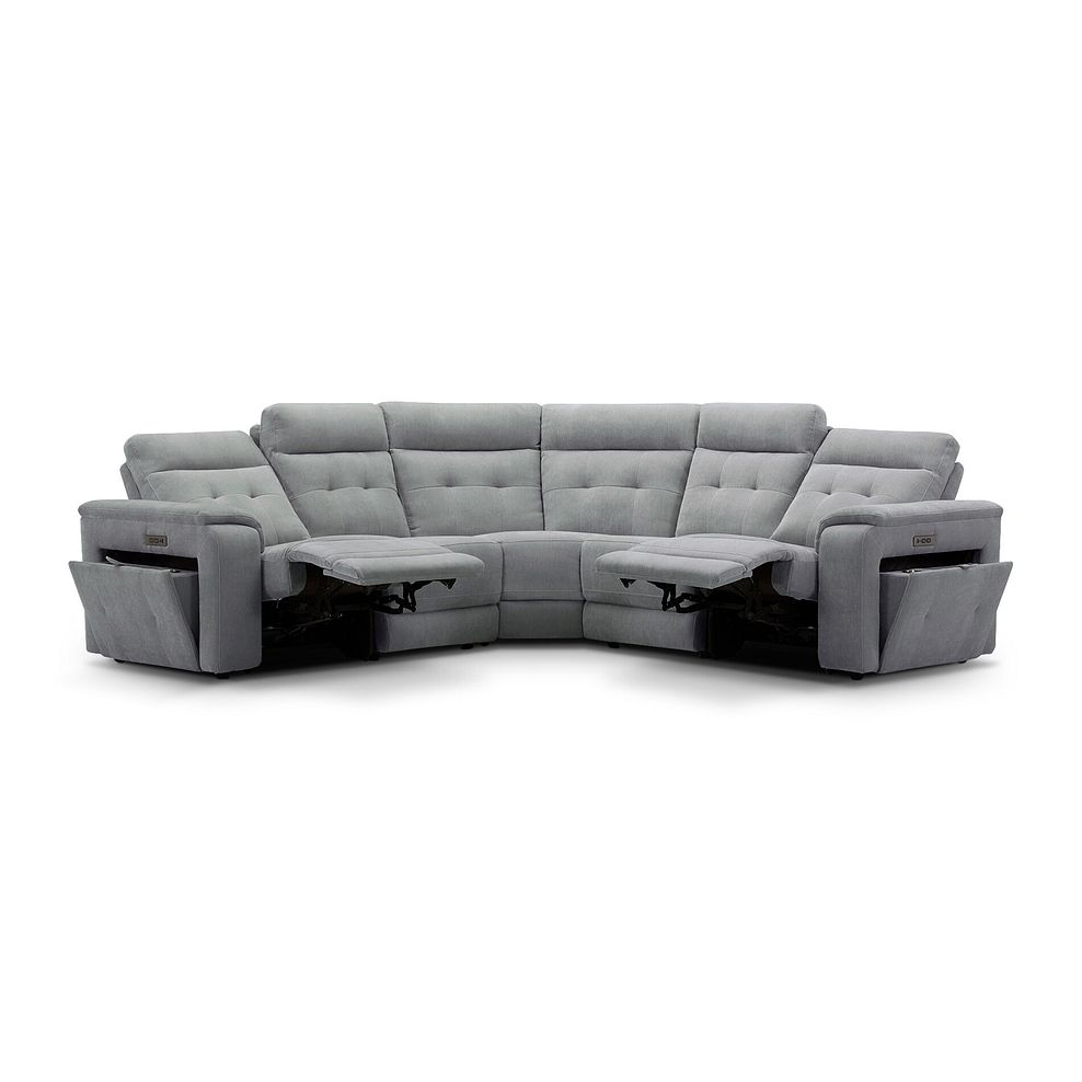 Juno Large Corner Electric Recliner Sofa With Power Headrests in Amigo Granite Fabric 5