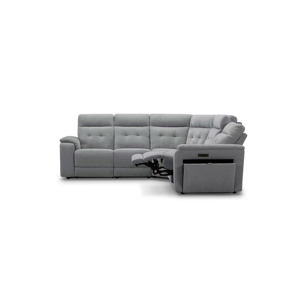 Juno Large Corner Electric Recliner Sofa With Power Headrests in Amigo Granite Fabric 7