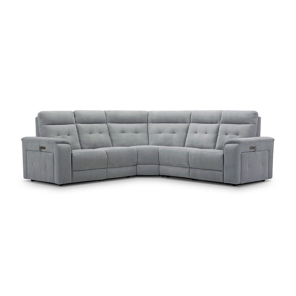 Juno Large Corner Electric Recliner Sofa With Power Headrests in Amigo Granite Fabric 2