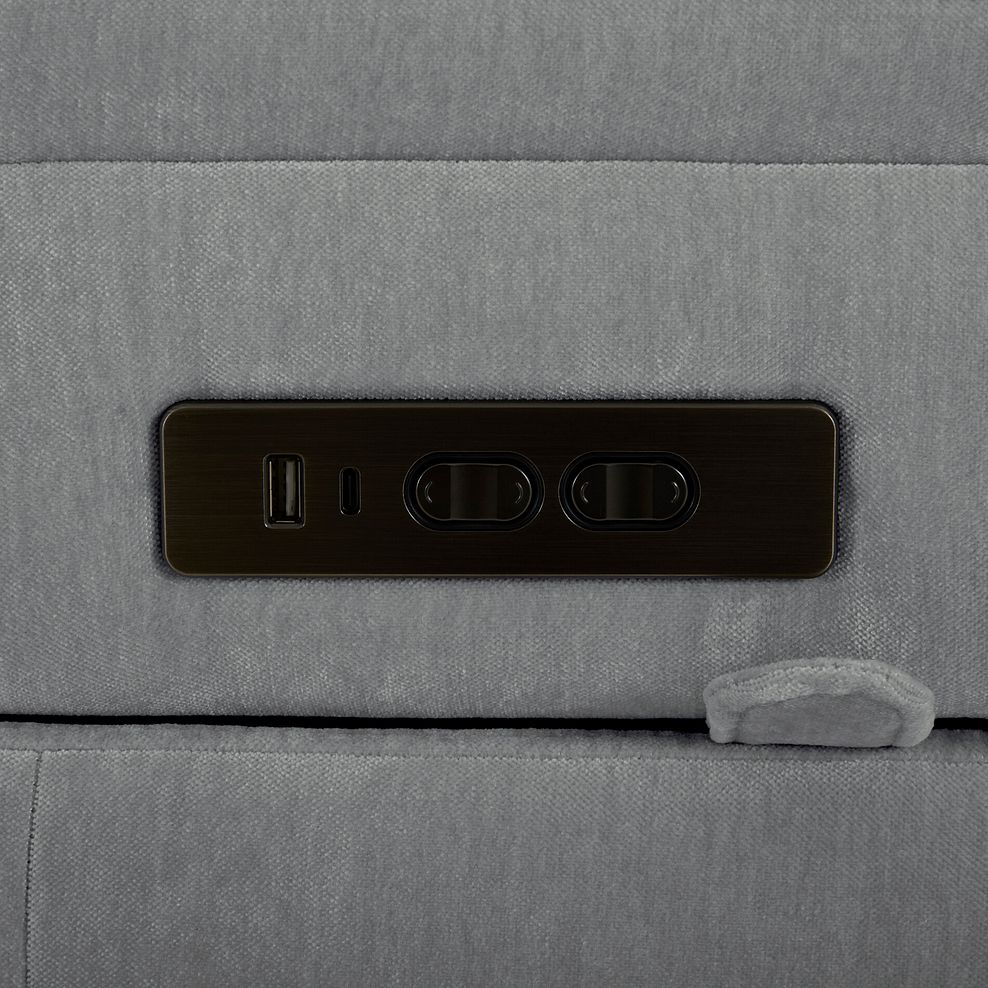 Juno Large Corner Electric Recliner Sofa With Power Headrests in Amigo Granite Fabric 10