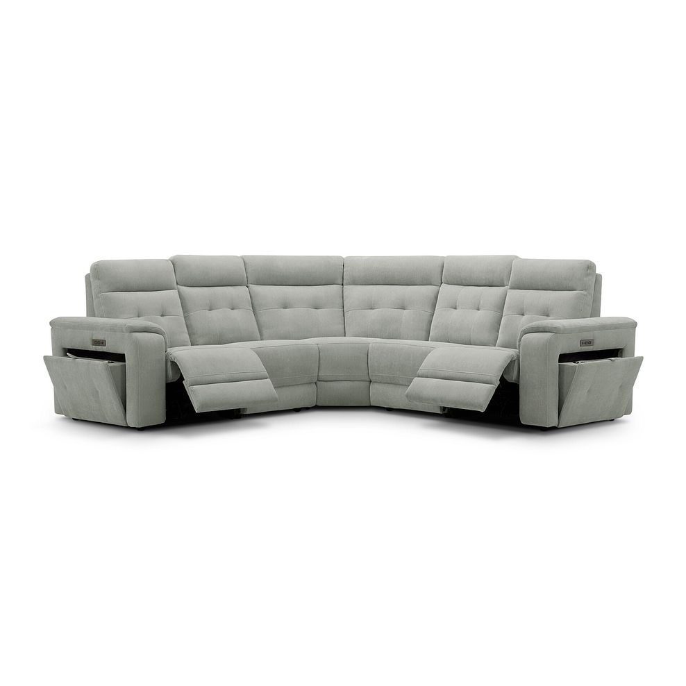 Juno Large Corner Electric Recliner Sofa With Power Headrests in Amigo Sage Fabric 3