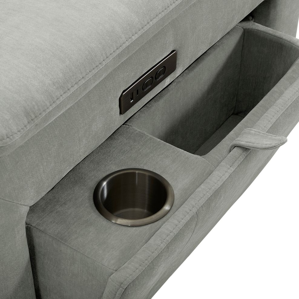 Juno Large Corner Electric Recliner Sofa With Power Headrests in Amigo Sage Fabric 9