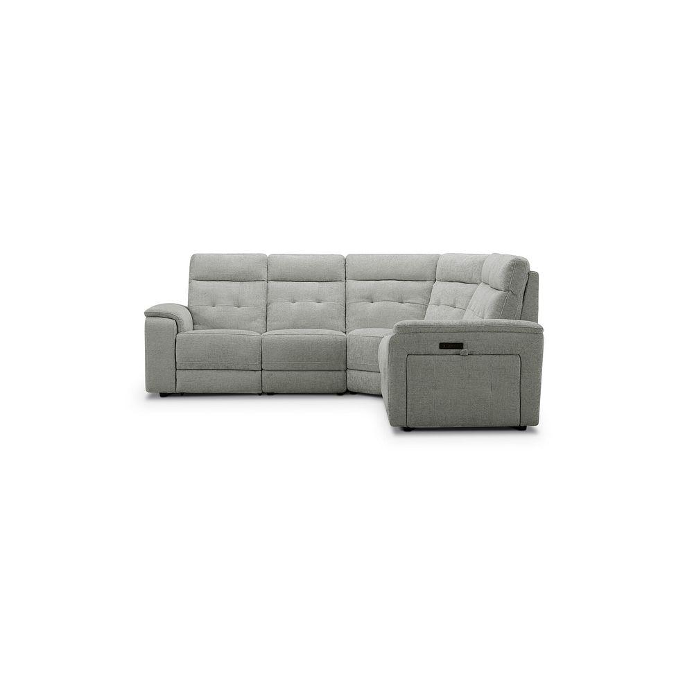 Juno Large Corner Electric Recliner Sofa With Power Headrests in Hopsack Dove Fabric 6