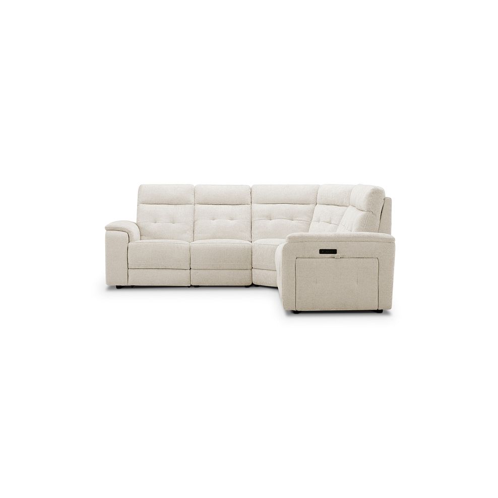 Juno Large Corner Electric Recliner Sofa With Power Headrests in Hopsack Natural Fabric 5