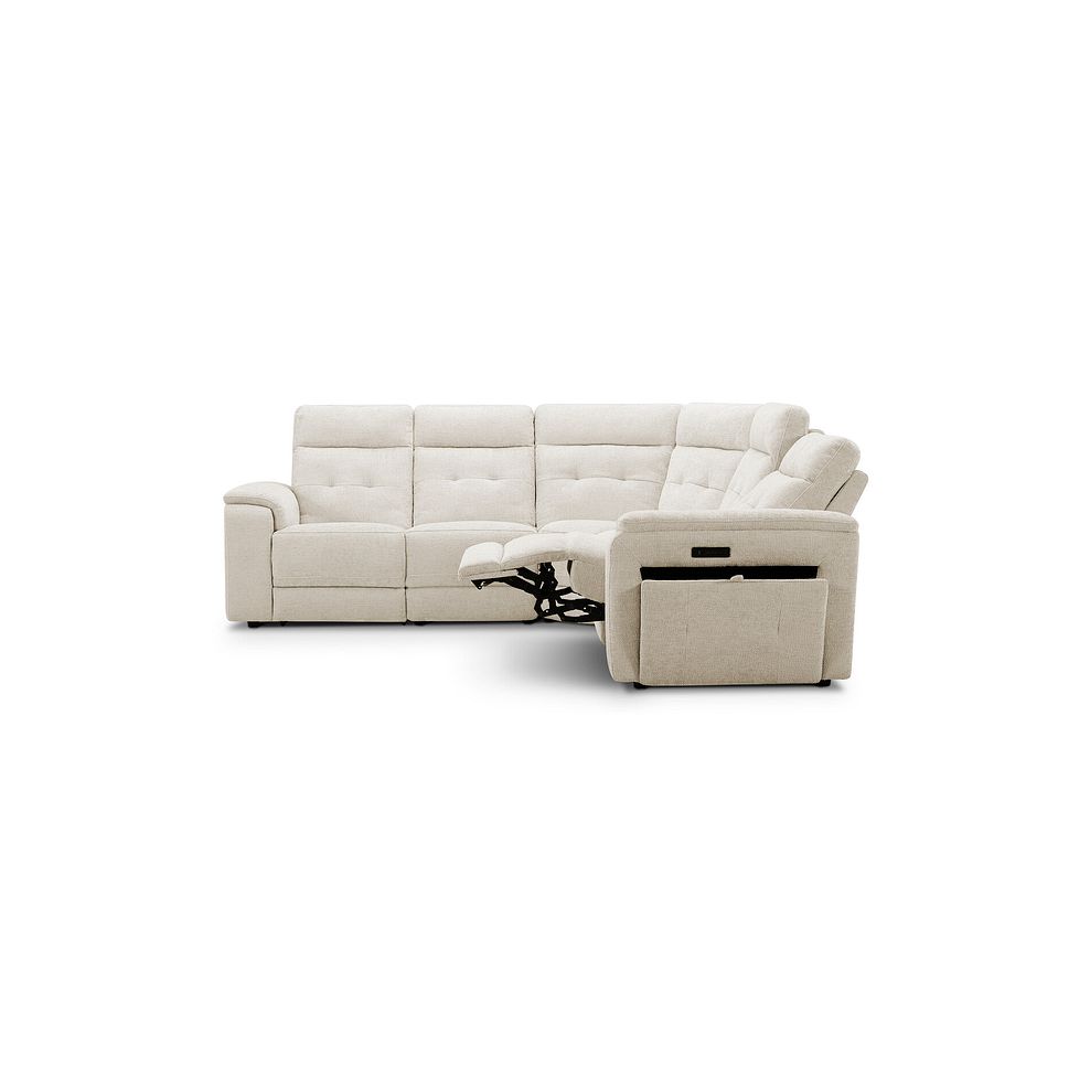 Juno Large Corner Electric Recliner Sofa With Power Headrests in Hopsack Natural Fabric 6