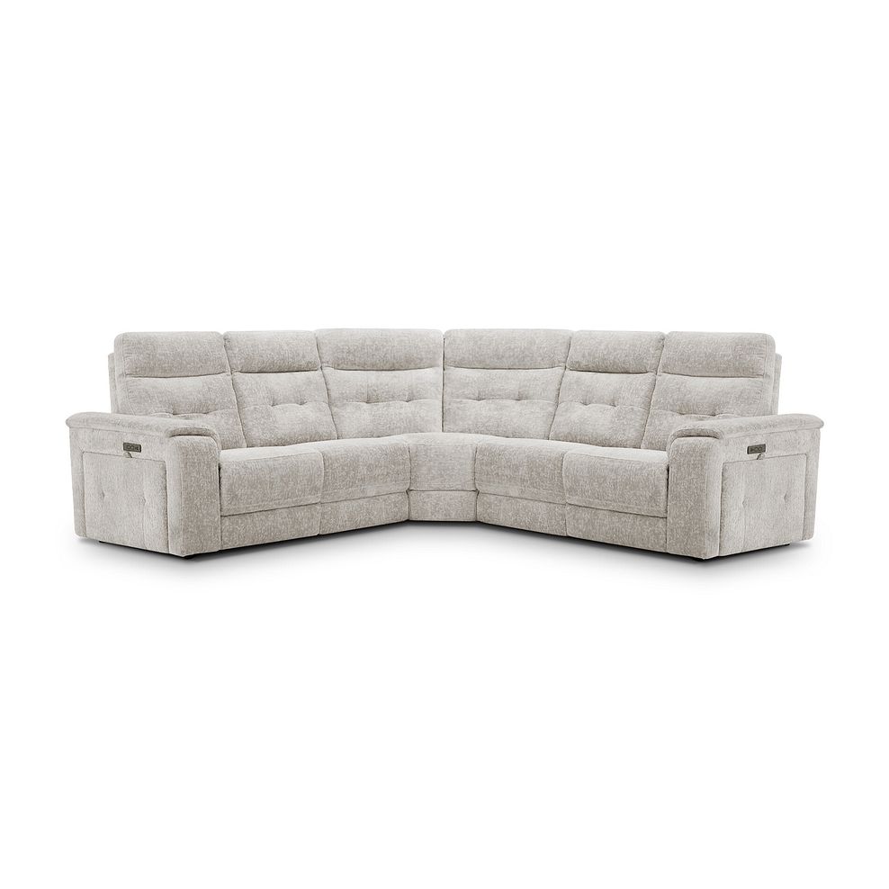 Juno Large Corner Electric Recliner Sofa With Power Headrests in Koto Turtle Dove Fabric 4