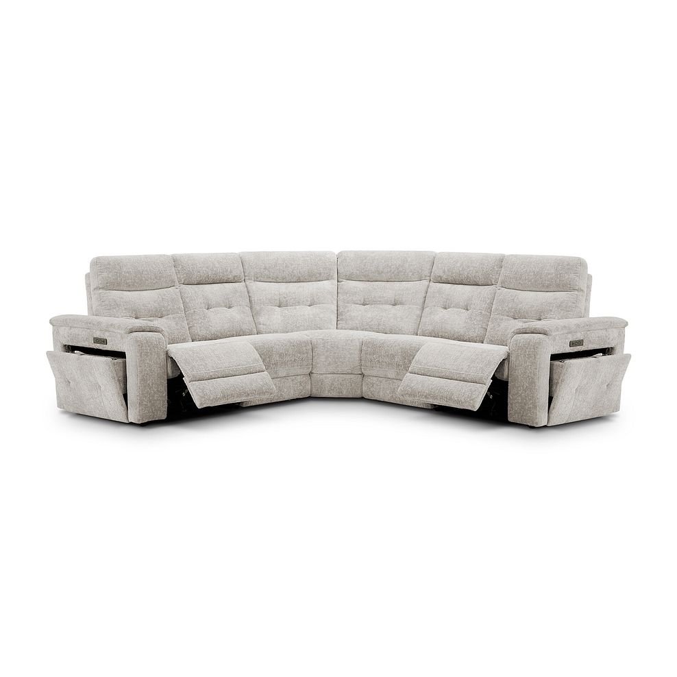 Juno Large Corner Electric Recliner Sofa With Power Headrests in Koto Turtle Dove Fabric 5