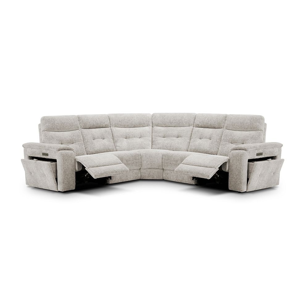 Juno Large Corner Electric Recliner Sofa With Power Headrests in Koto Turtle Dove Fabric 6