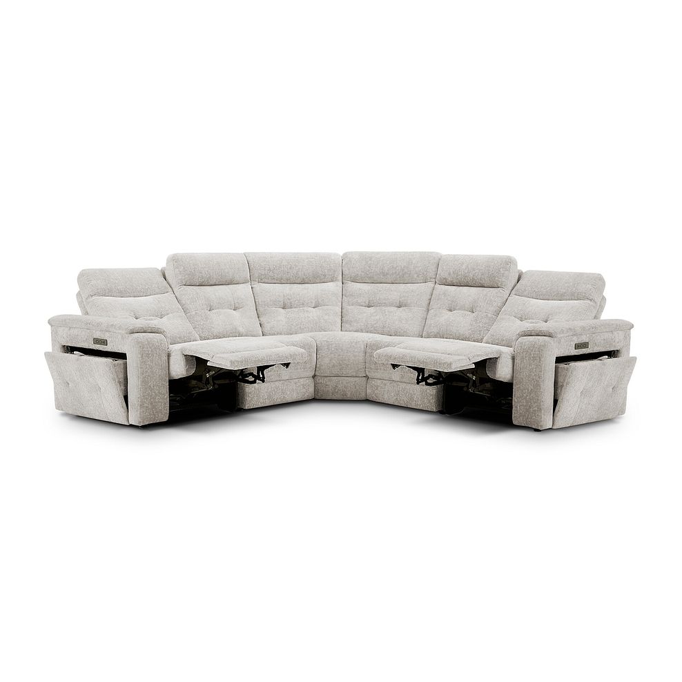 Juno Large Corner Electric Recliner Sofa With Power Headrests in Koto Turtle Dove Fabric 7