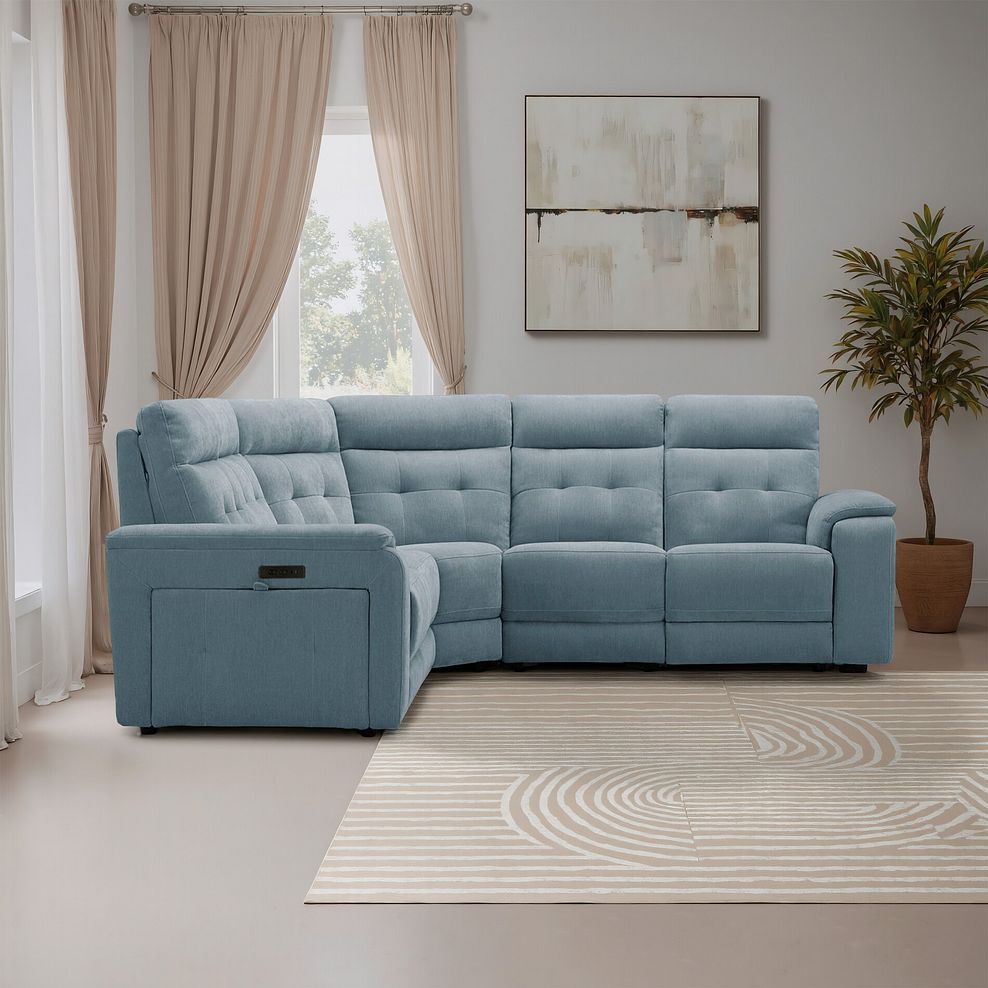Juno Large Corner Electric Recliner Sofa With Power Headrests in Amigo Mineral Fabric 1