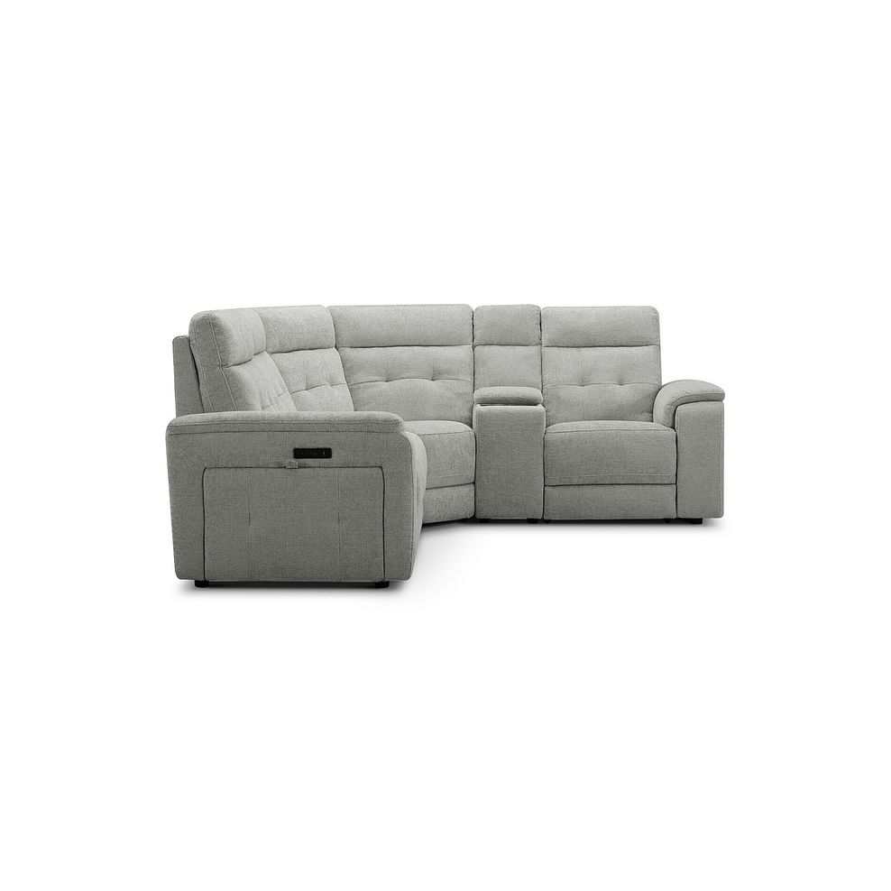 Juno Left Hand Corner Electric Recliner Sofa With Wireless Charging Console and Power Headrests in Hopsack Dove Fabric 6