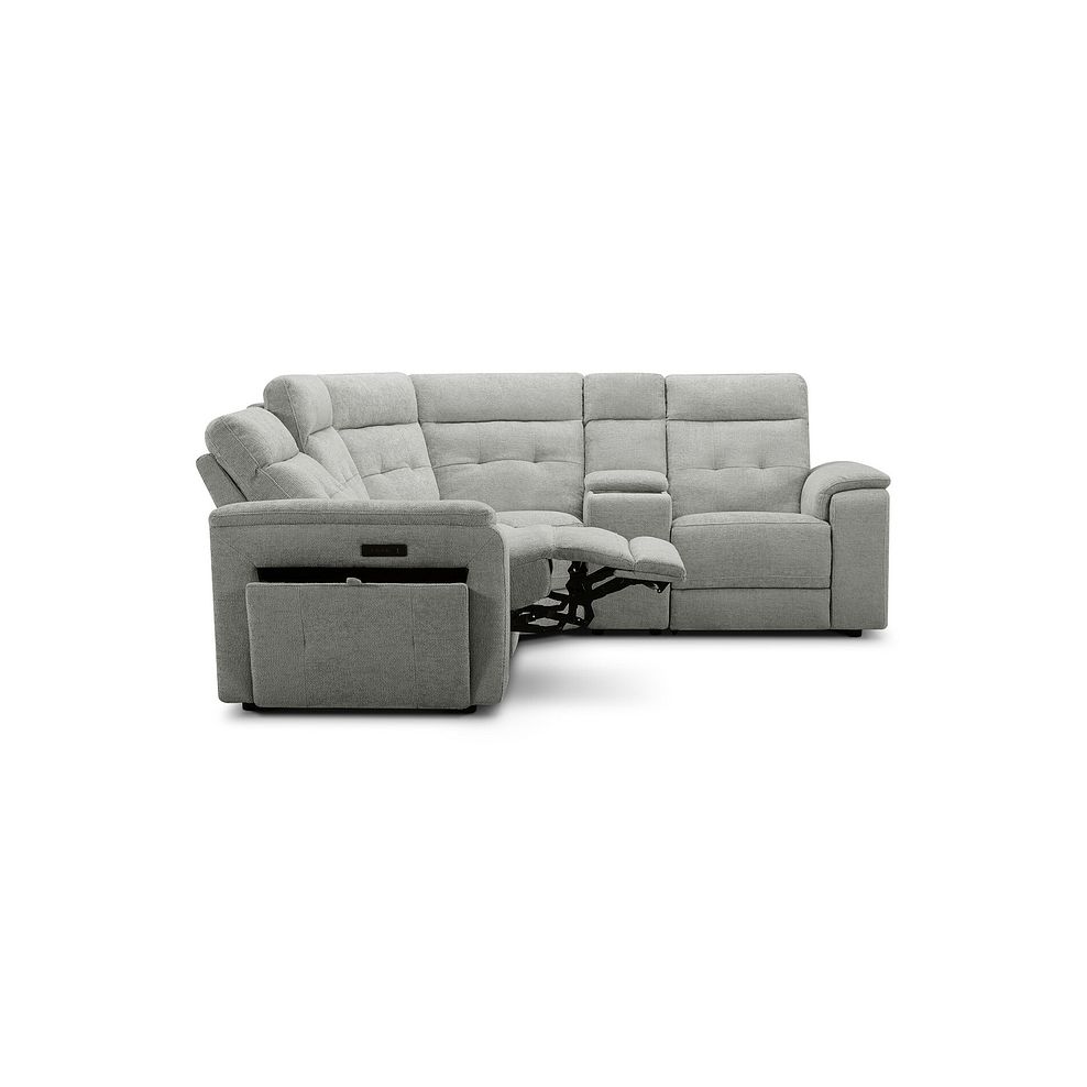 Juno Left Hand Corner Electric Recliner Sofa With Wireless Charging Console and Power Headrests in Hopsack Dove Fabric 7