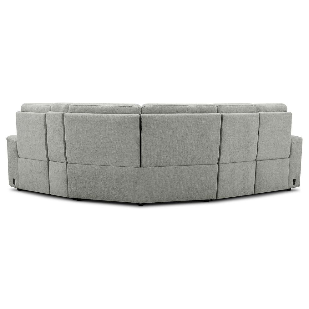 Juno Left Hand Corner Electric Recliner Sofa With Wireless Charging Console and Power Headrests in Hopsack Dove Fabric 8